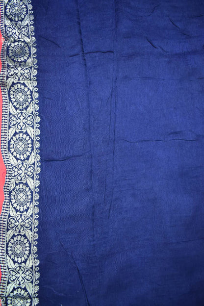 ORANGE &amp; BLUE- MONA SILK SAREE