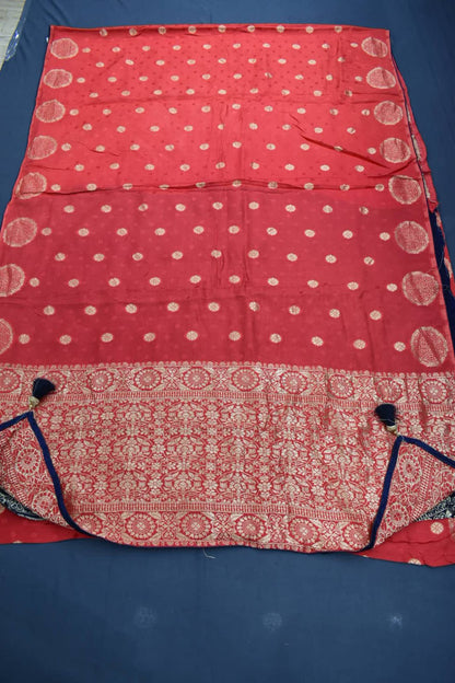 ORANGE &amp; BLUE- MONA SILK SAREE