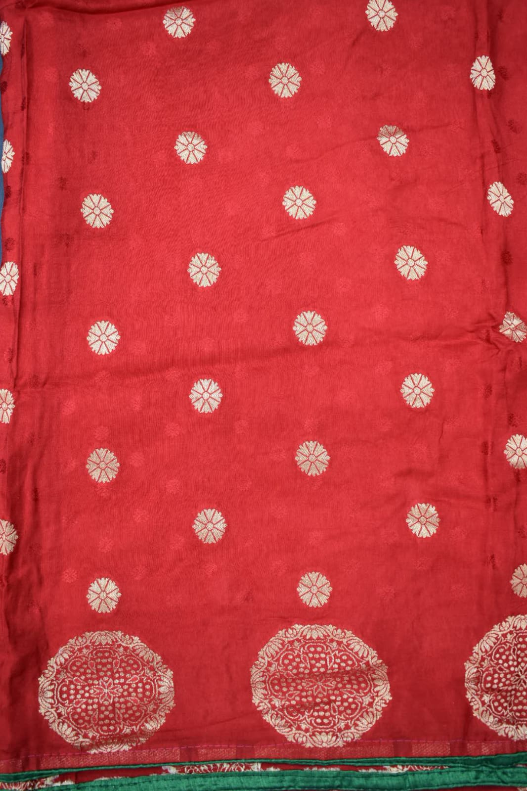 ORANGE &amp; GREEN- MONA SILK SAREE