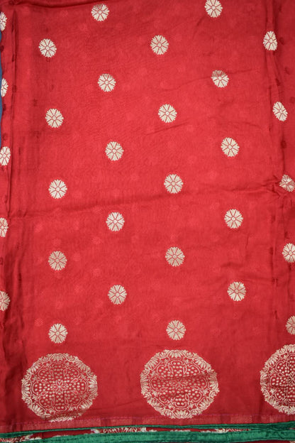 ORANGE &amp; GREEN- MONA SILK SAREE