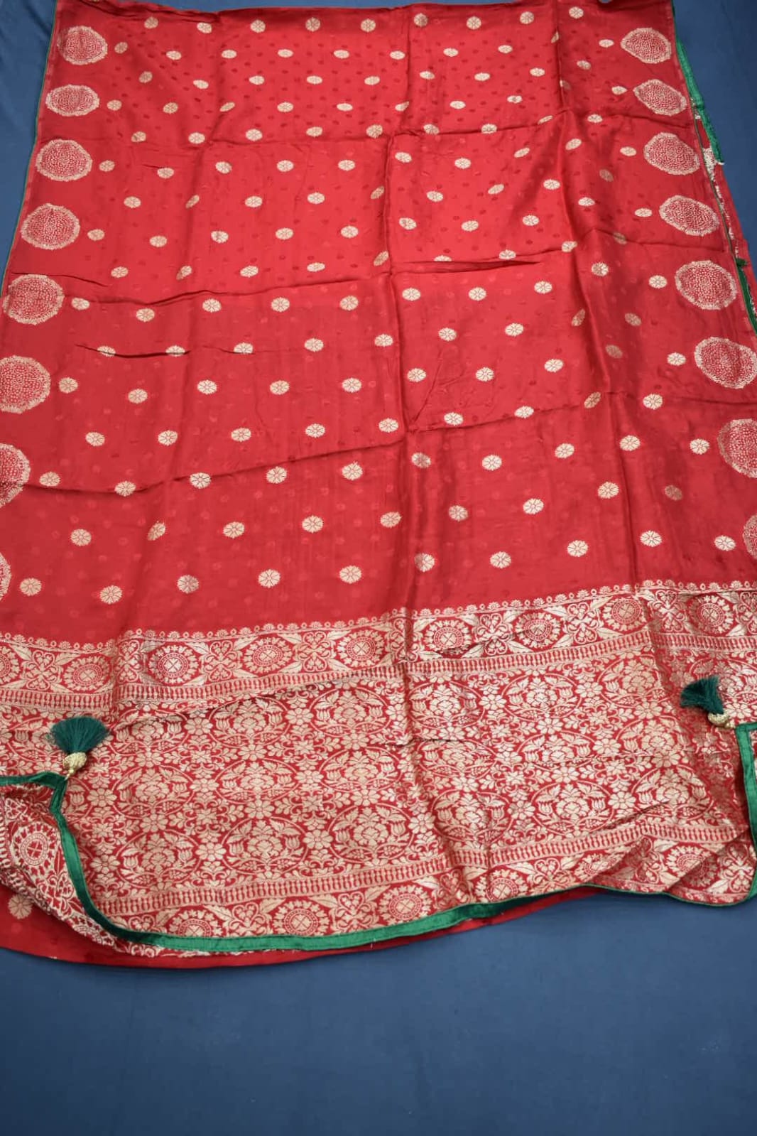 ORANGE &amp; GREEN- MONA SILK SAREE