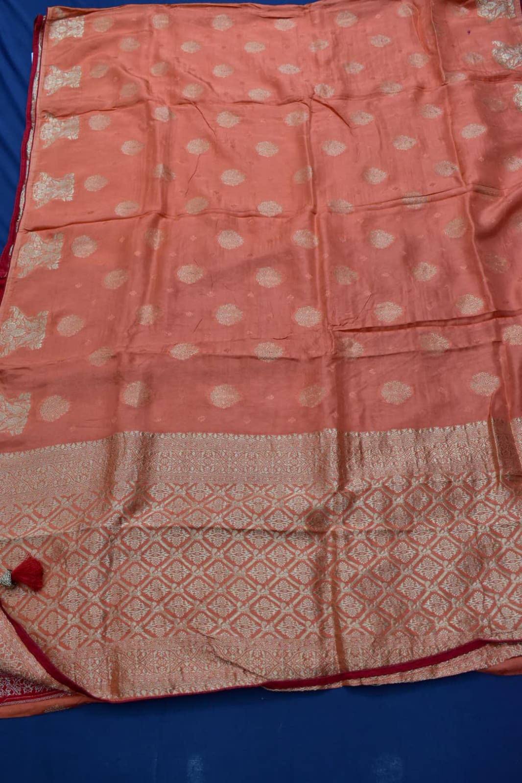 LIGHT ORANGE&amp; RED- MONA SILK SAREE
