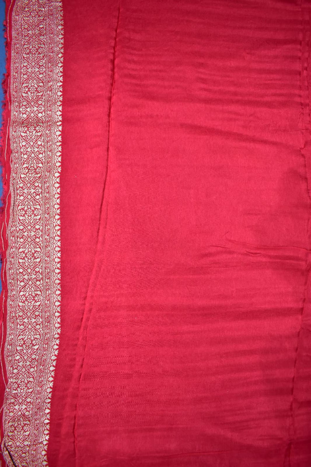 FOREST GREEN&amp; RED- MONA SILK SAREE