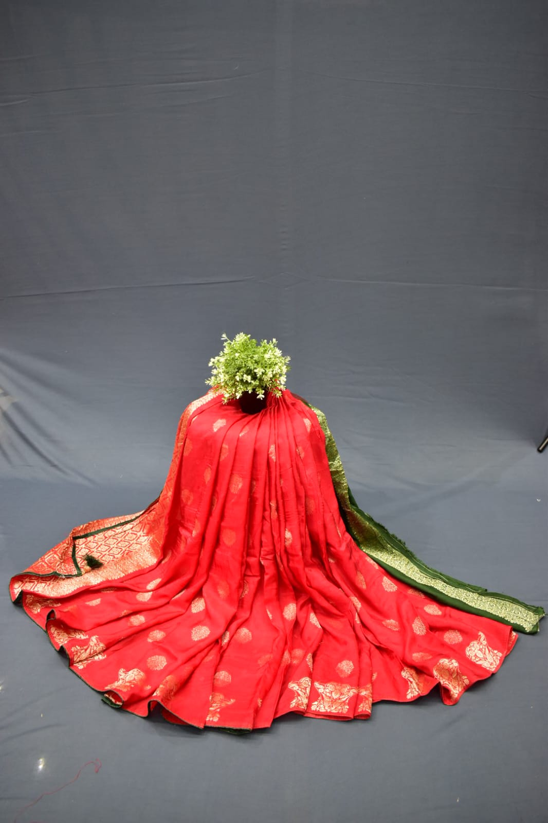 ORANGE&amp; GREEN- MONA SILK SAREE