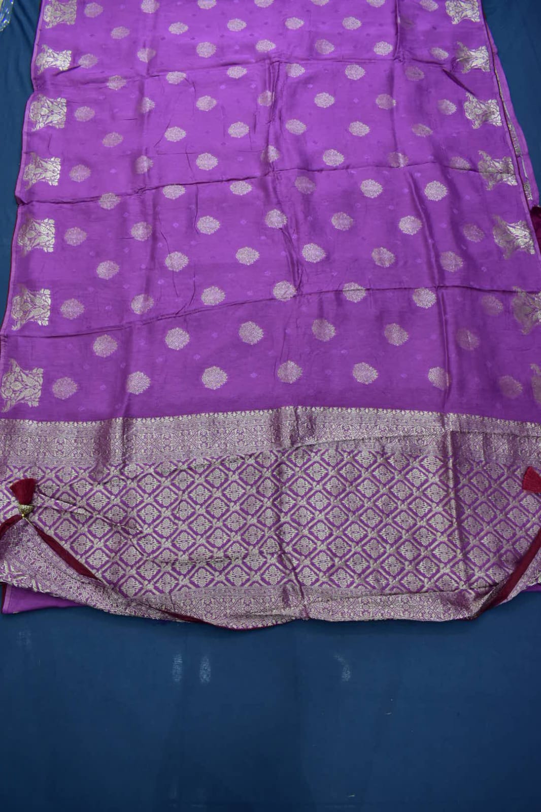 PURPLE &amp;MAROON- MONA SILK SAREE