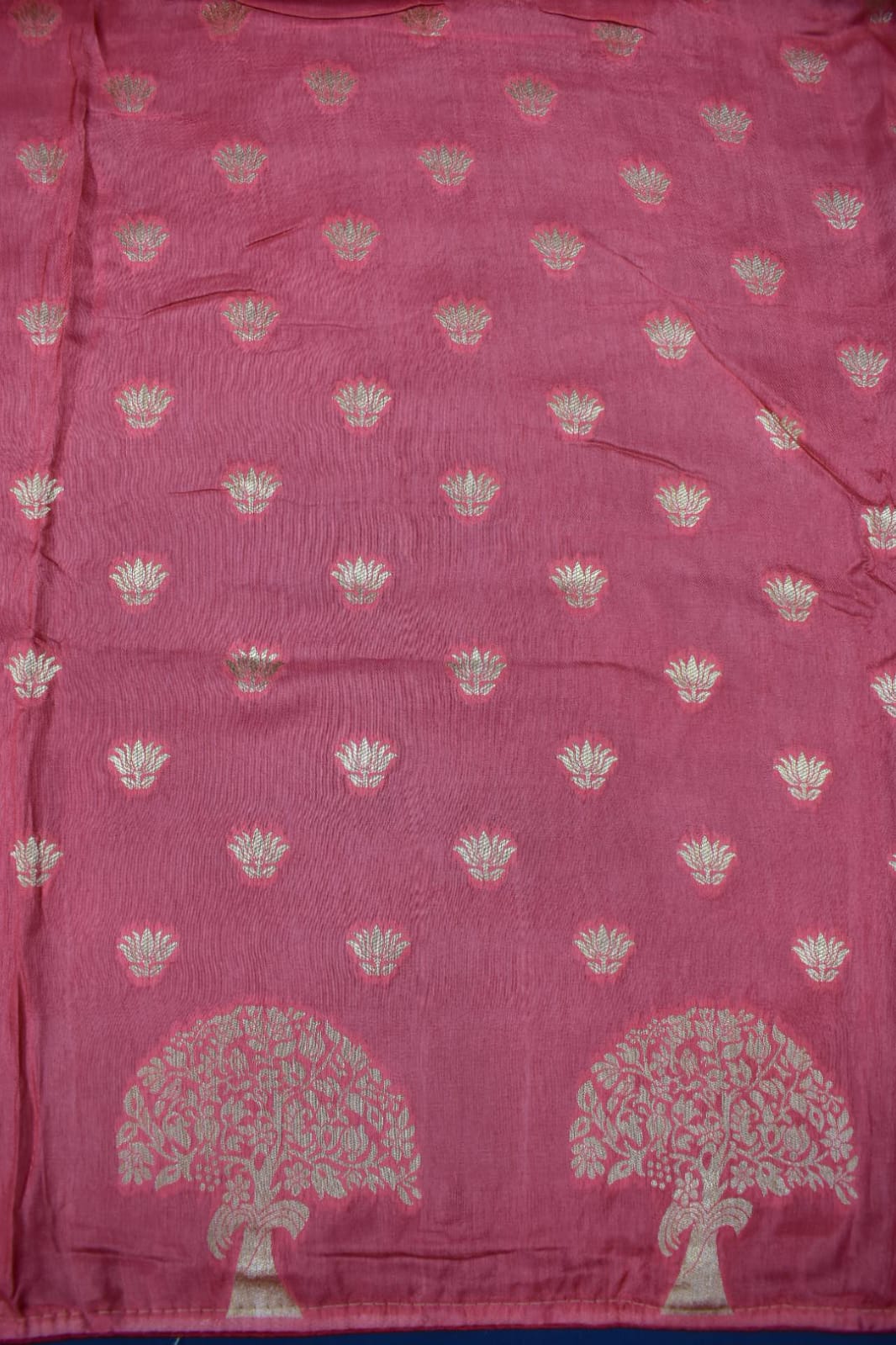 SAFETY ORANGE&amp; RED ORANGE- MONA SILK SAREE