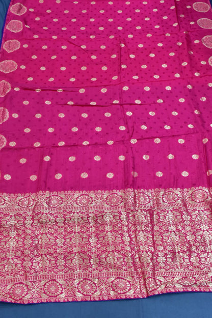 DARK PINK&amp; BLUE- MONA SILK SAREE