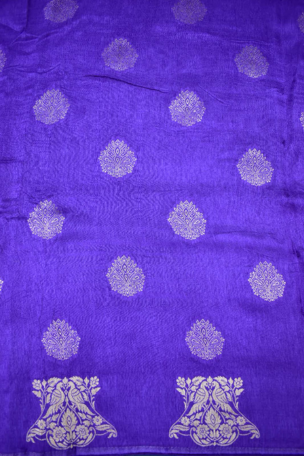 ROYAL BLUE&amp; NAVY BLUE- MONA SILK SAREE