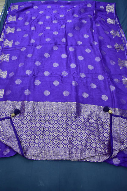 ROYAL BLUE&amp; NAVY BLUE- MONA SILK SAREE