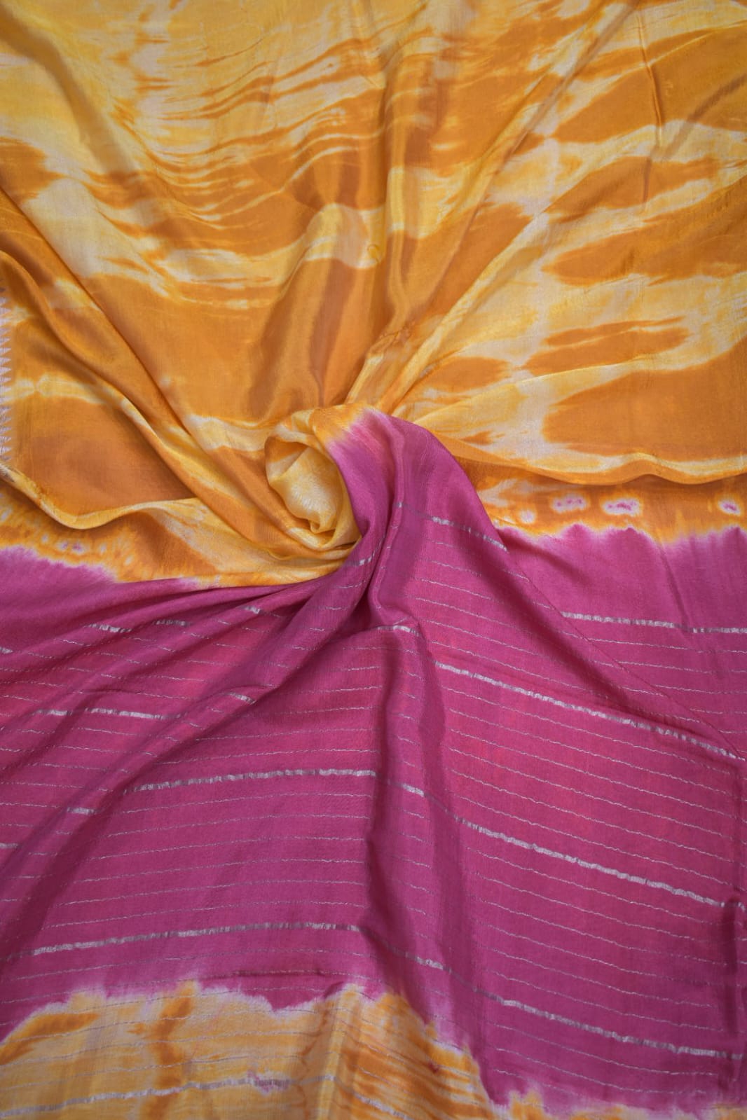 YELLOW- MANGALAGIRI SHIBORI SAREE