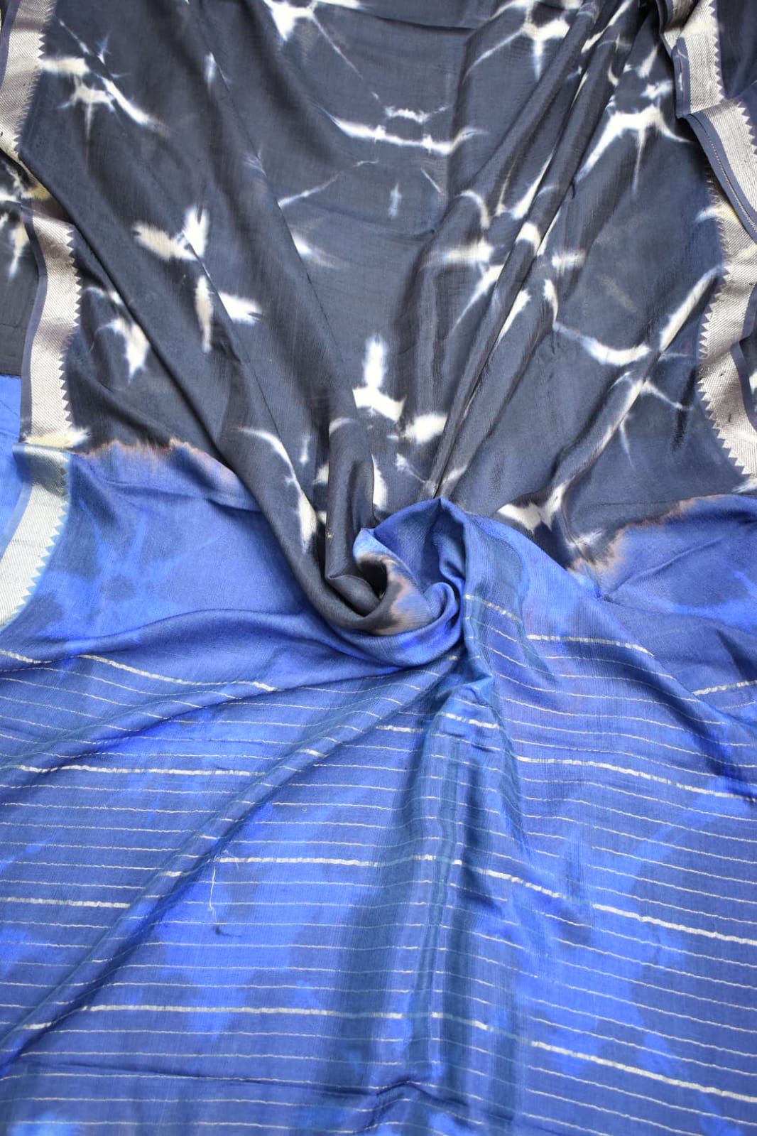 INDIGO BLUE- MANGALAGIRI SHIBORI SAREE