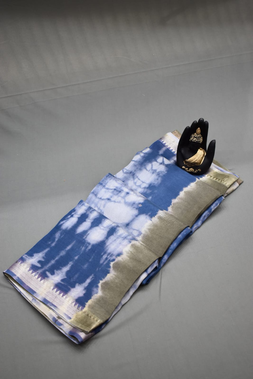 BLUE- MANGALAGIRI SHIBORI SAREE