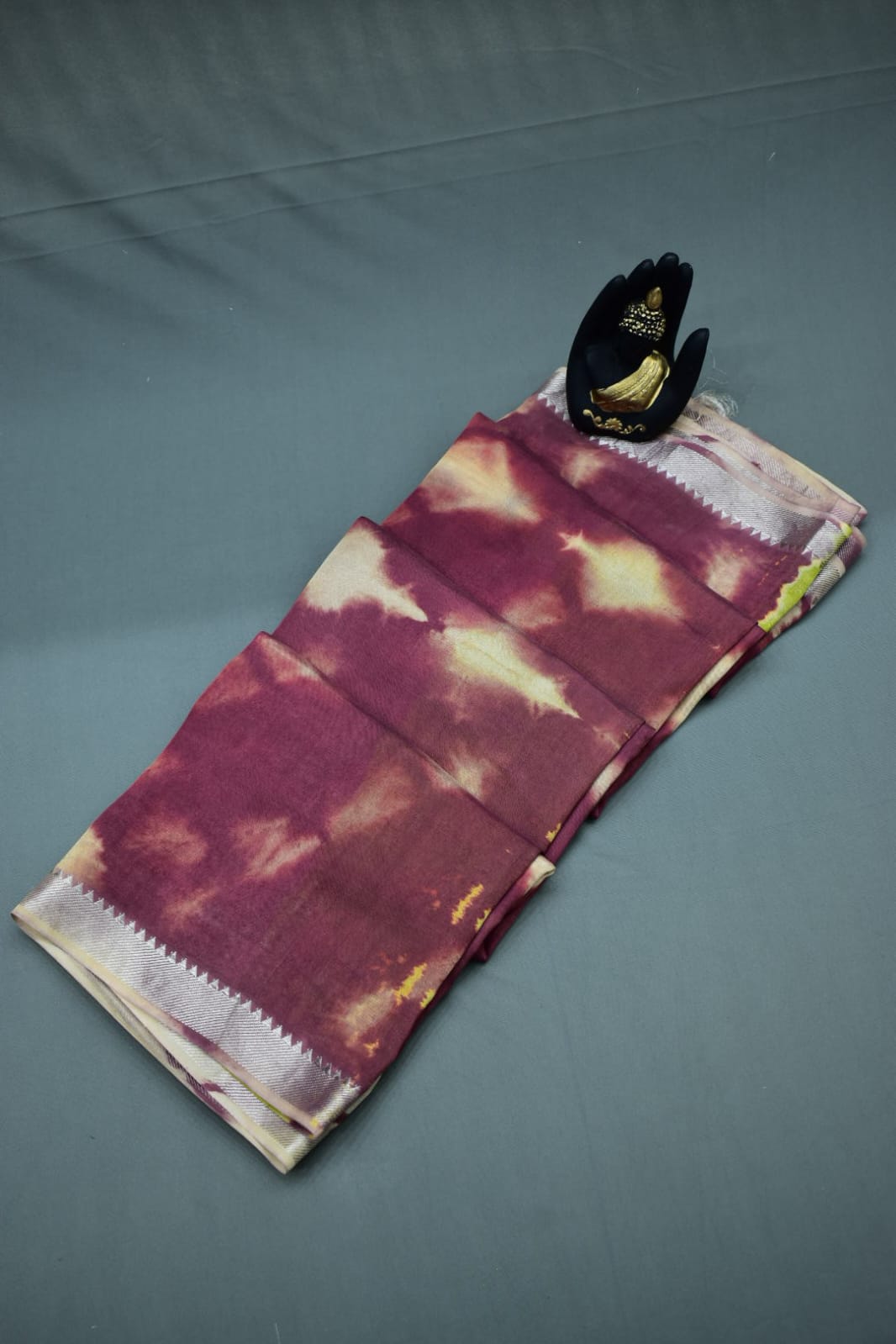 BURGUNDY- MANGALAGIRI SHIBORI SAREE