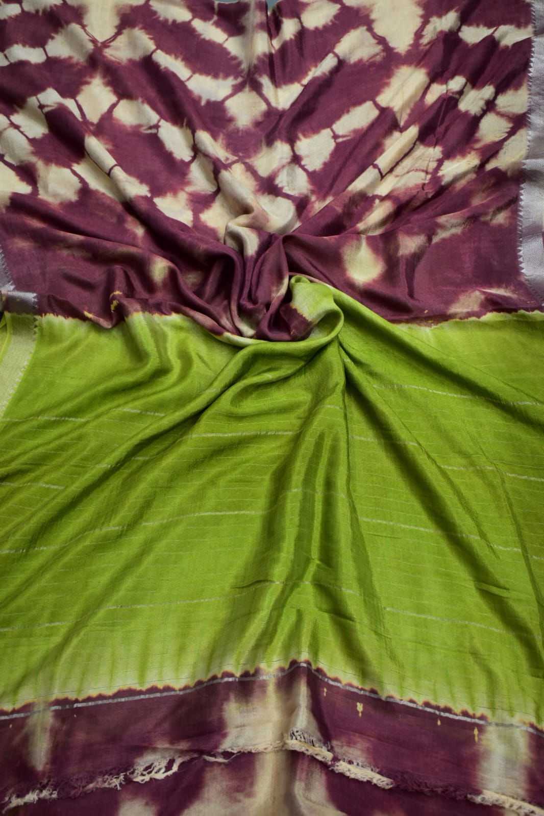 BURGUNDY- MANGALAGIRI SHIBORI SAREE