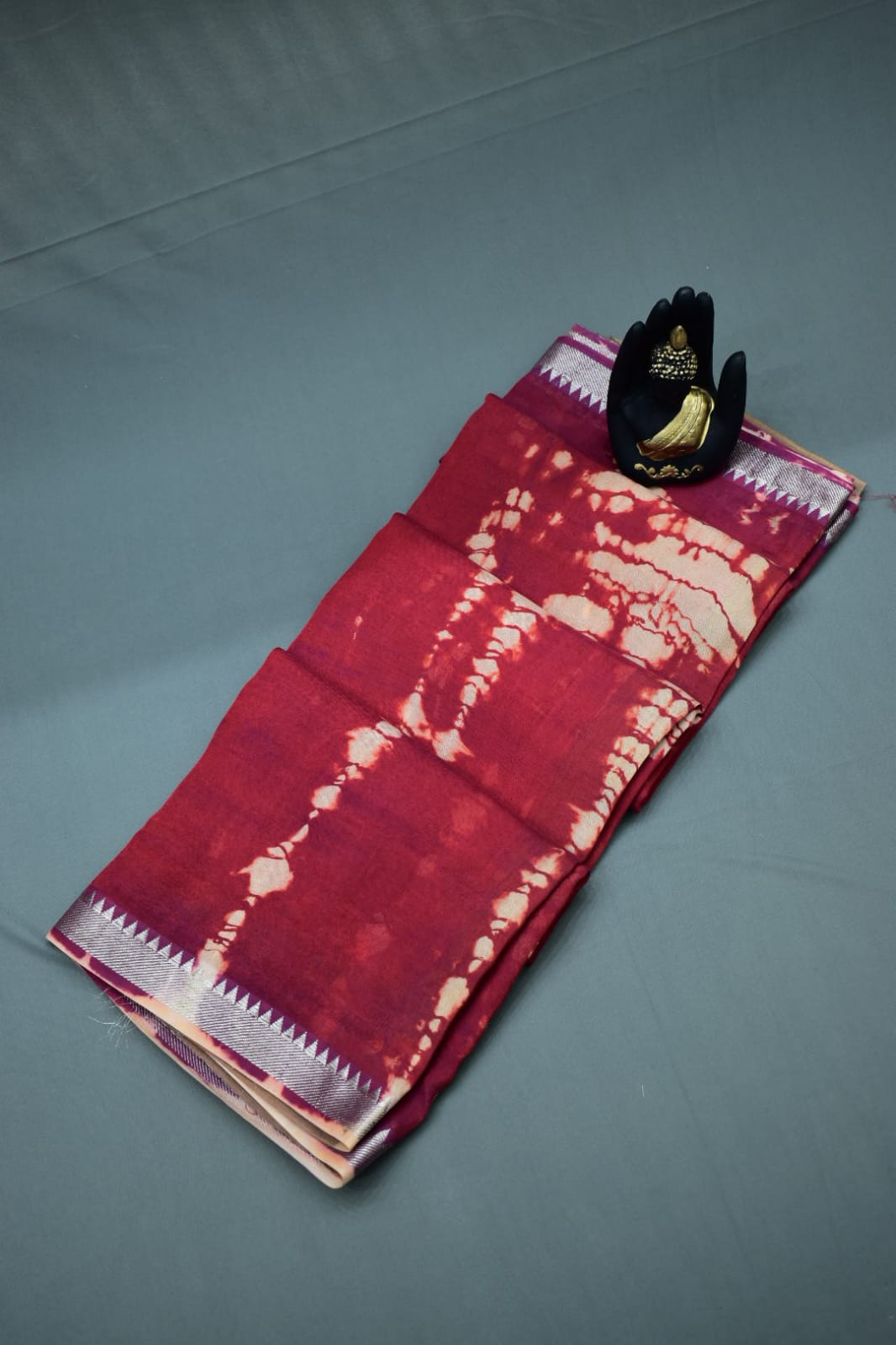 RED- MANGALAGIRI SHIBORI SAREE