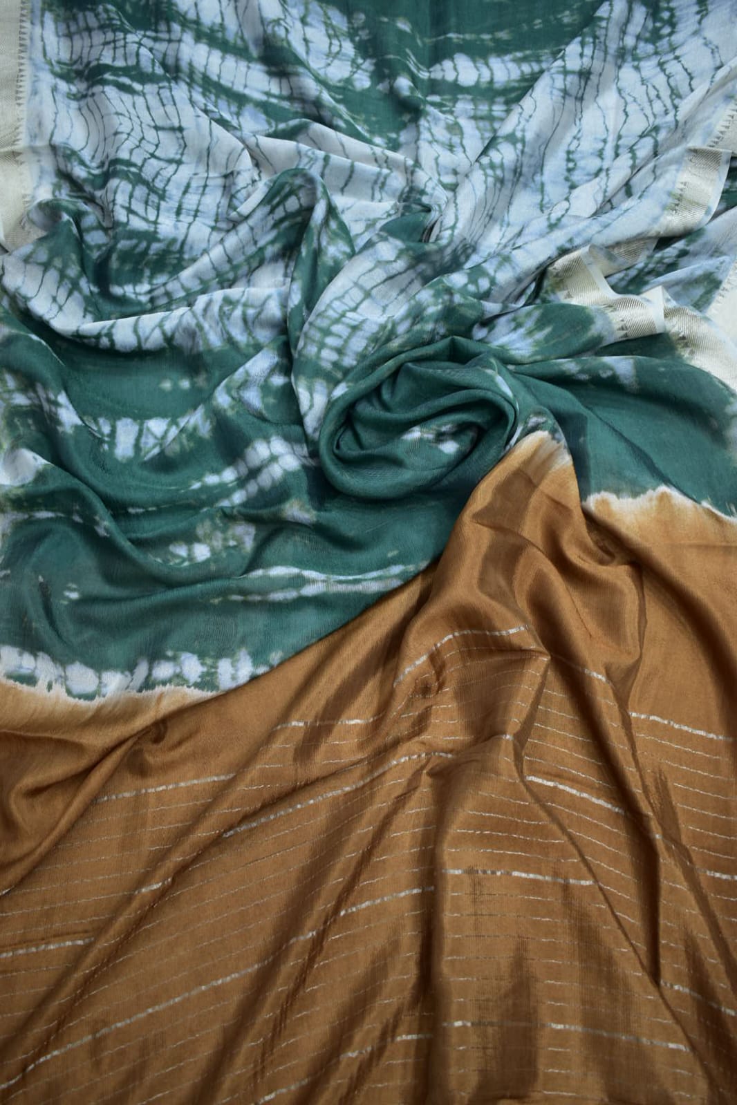 BASIL GREEN- MANGALAGIRI SHIBORI SAREE