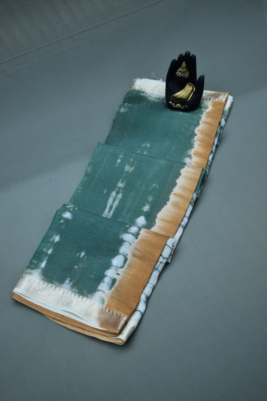 BASIL GREEN- MANGALAGIRI SHIBORI SAREE
