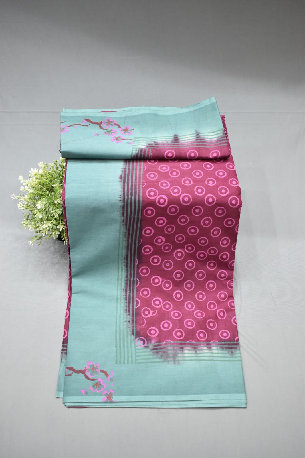 BURGUNDY- PMR COTTON SAREE