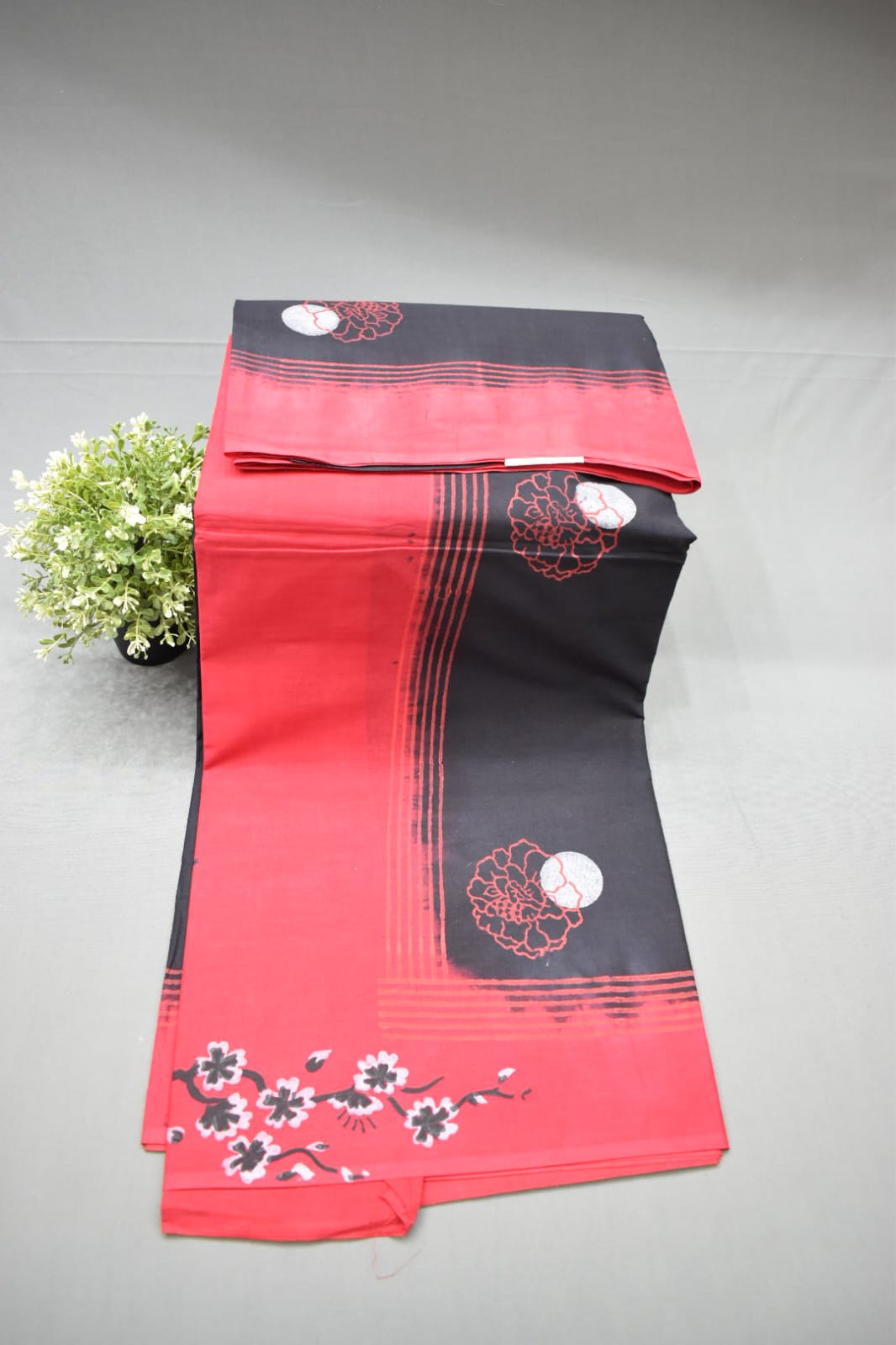 BLACK- PMR COTTON SAREE
