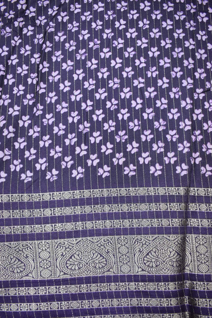 LAVENDER- KALAMKARI PRINT CHANDERI SAREE