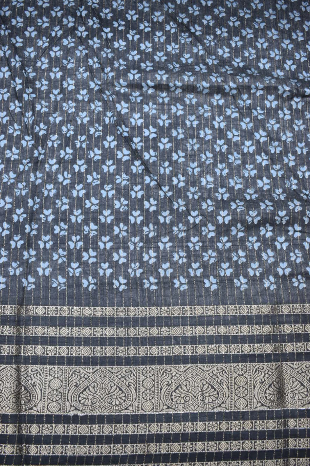 ASH- KALAMKARI PRINT CHANDERI SAREE