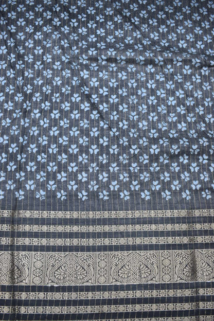ASH- KALAMKARI PRINT CHANDERI SAREE