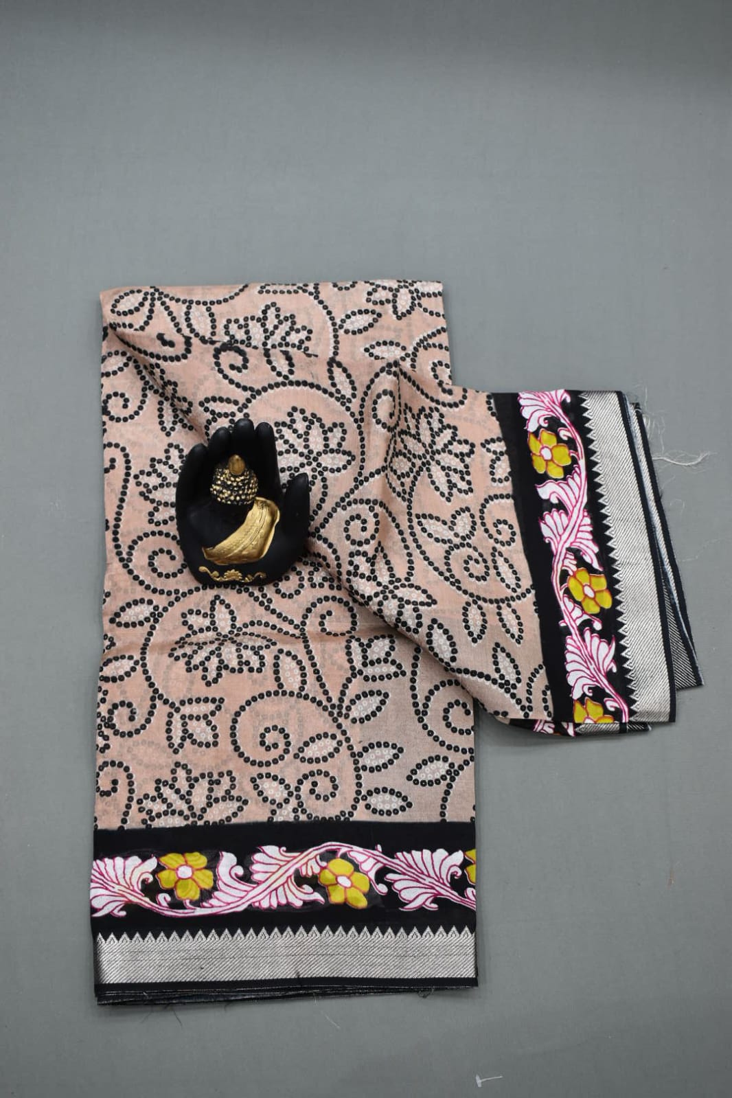 LIGHT BROWN- MANGALAGIRI SAREE DIGITAL PRINT