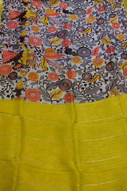 GREY- MANGALAGIRI SAREE DIGITAL PRINT