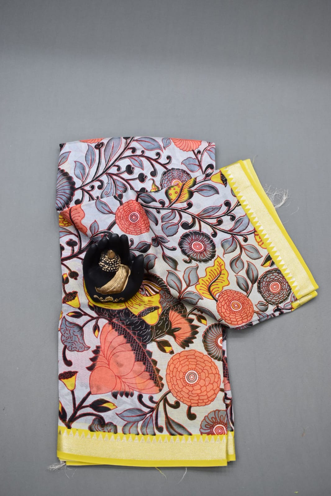 GREY- MANGALAGIRI SAREE DIGITAL PRINT