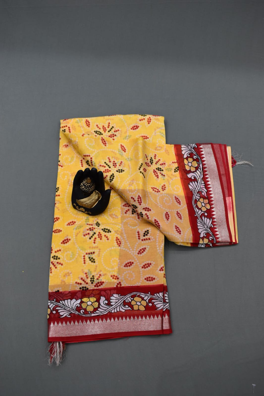 YELLOW- MANGALAGIRI SAREE DIGITAL PRINT