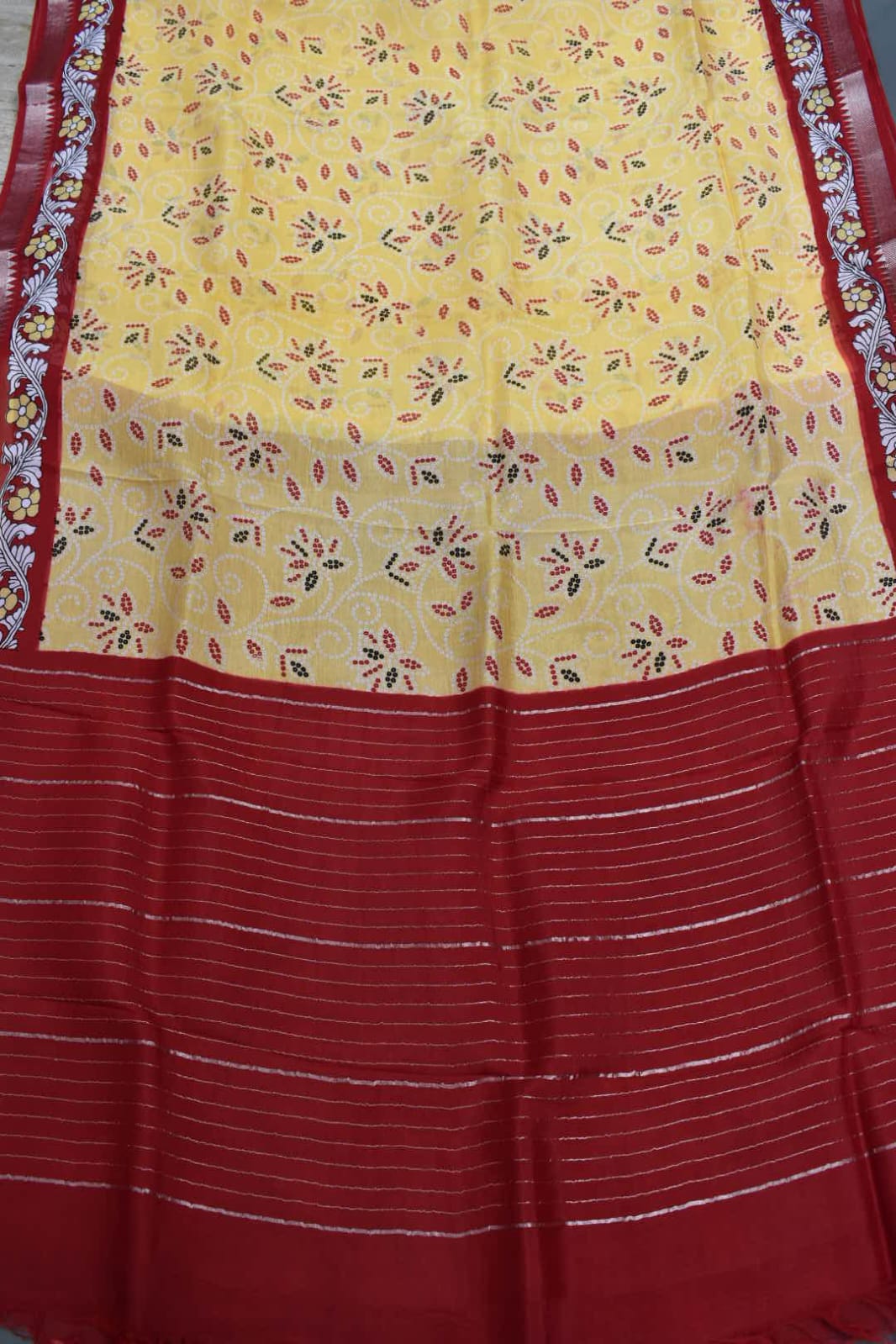 YELLOW- MANGALAGIRI SAREE DIGITAL PRINT