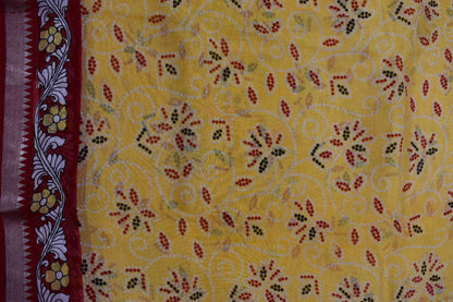 YELLOW- MANGALAGIRI SAREE DIGITAL PRINT