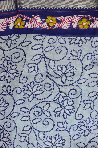 LIGHT BLUE- MANGALAGIRI SAREE DIGITAL PRINT