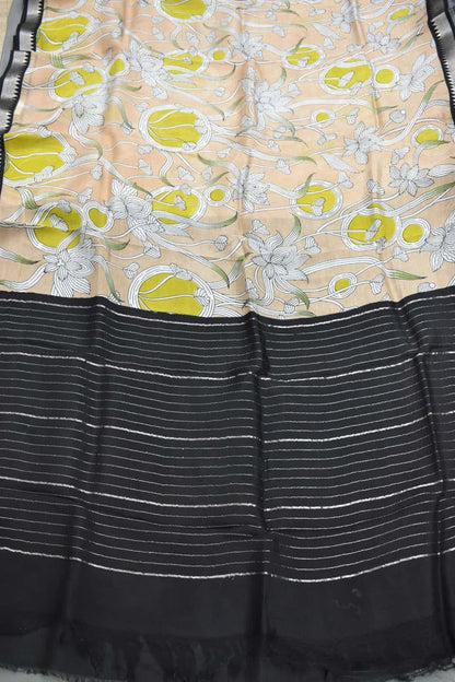 CREAM- MANGALAGIRI SAREE DIGITAL PRINT