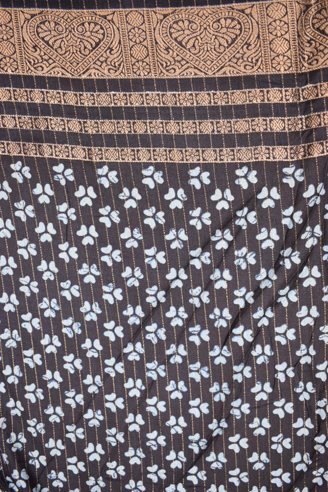 SKY BLUE- KALAMKARI PRINT CHANDERI SAREE