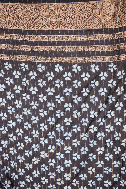 SKY BLUE- KALAMKARI PRINT CHANDERI SAREE