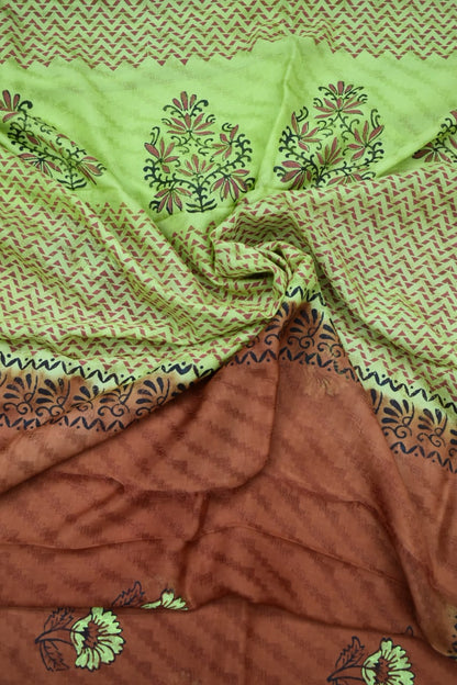 BURNT ORANGE- GEORGETTE SAREE WITH SHIOBORI TIE &amp; DIE