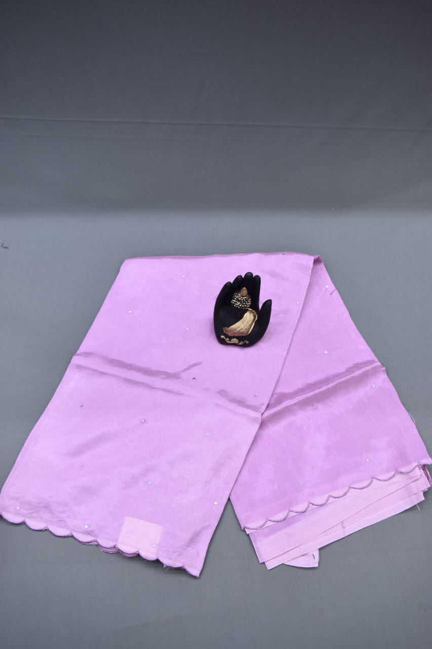 LIGHT PURPLE - MANGALAGIRI SAREE WITH ALLOVER CHIP WORK