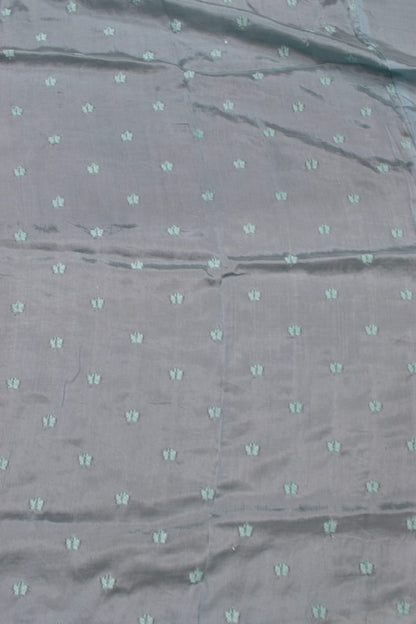 LIGHT GREY - MANGALAGIRI SAREE WITH ALLOVER CHIP WORK
