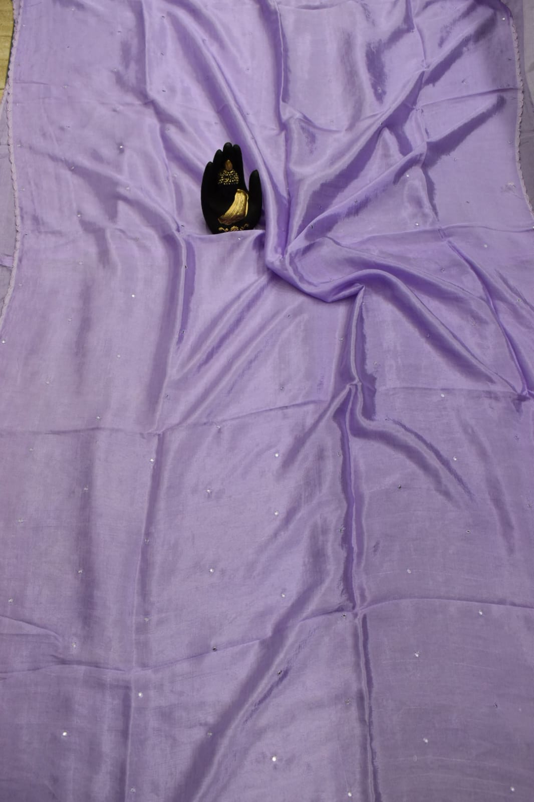 LIGHT BLUE - MANGALAGIRI SAREE WITH ALLOVER CHIP WORK