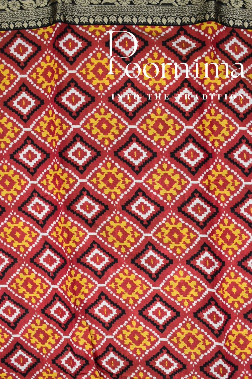 RED- FANCY SAREE WITH BLOUSE PIECE