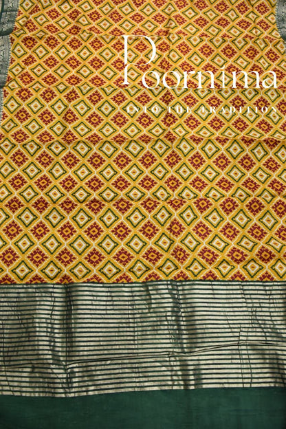 YELLOW- FANCY SAREE WITH BLOUSE PIECE