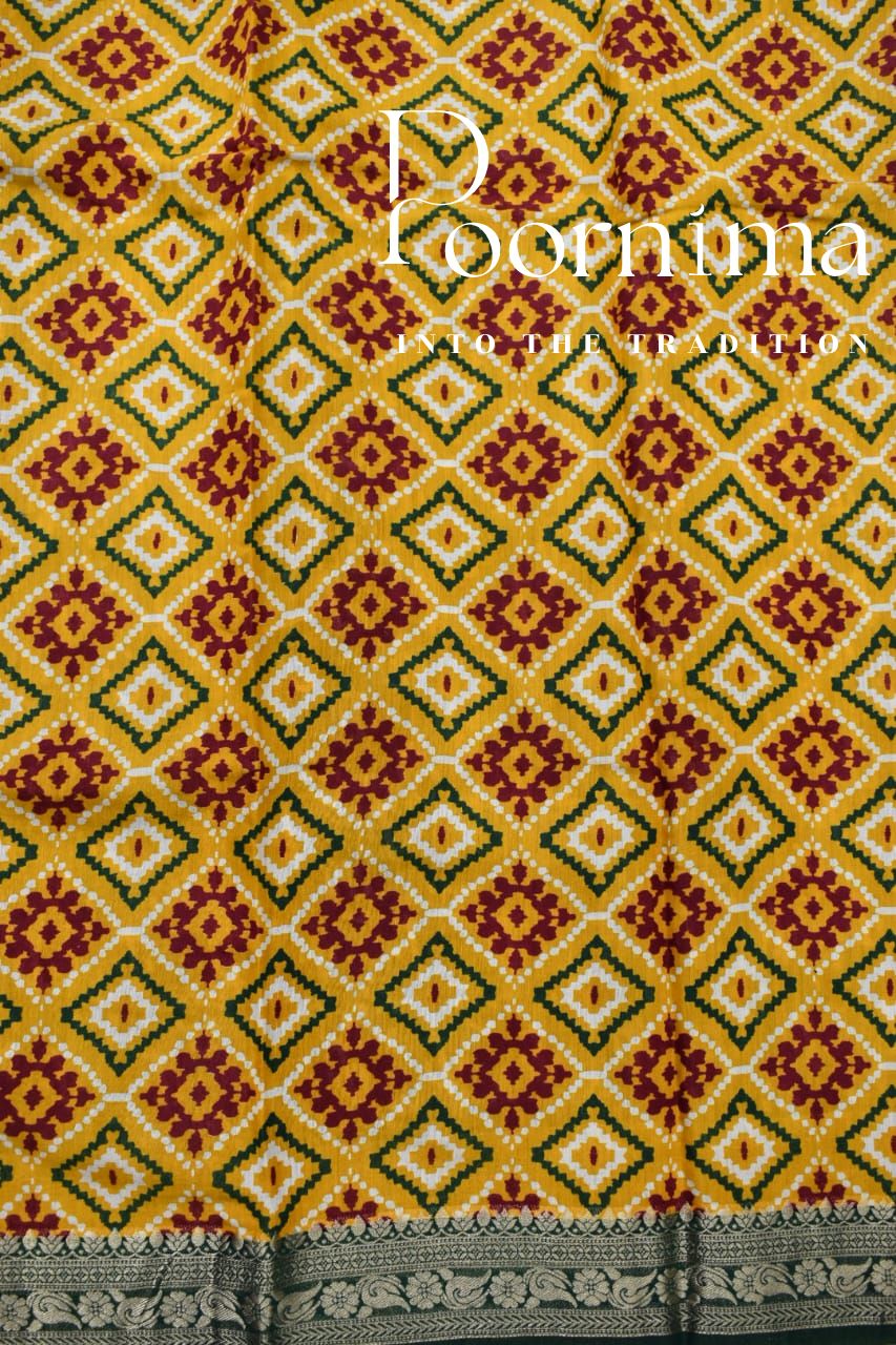 YELLOW- FANCY SAREE WITH BLOUSE PIECE