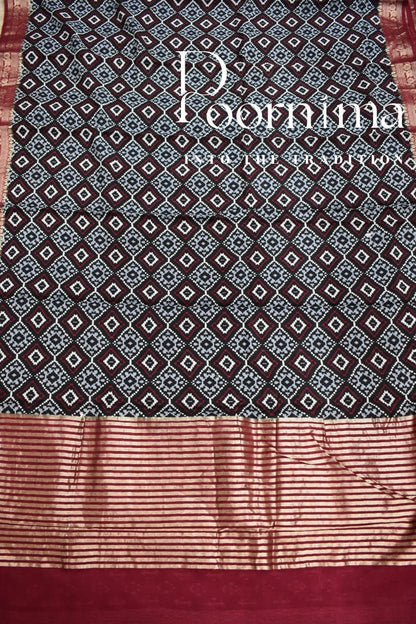 BLACK- FANCY SAREE WITH BLOUSE PIECE
