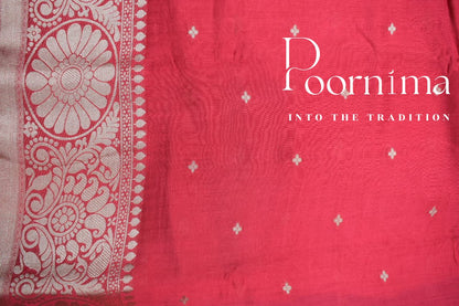 TOMATO RED- FANCY SAREE WITH BLOUSE PIECE