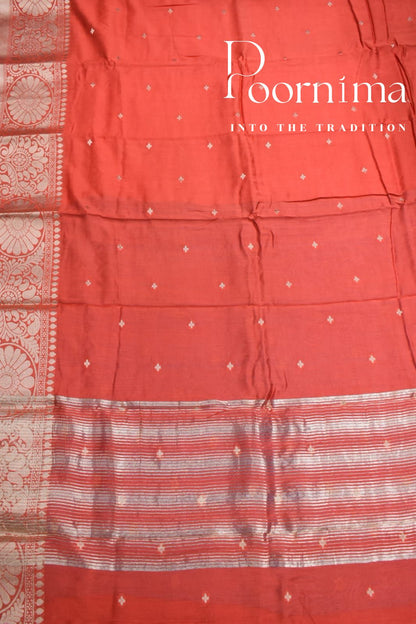 LIGHT ORANGE- FANCY SAREE WITH BLOUSE PIECE