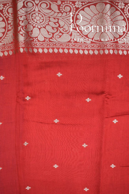 DARK RED- FANCY SAREE WITH BLOUSE PIECE
