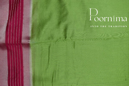 PARROT GREEN- FANCY SAREE WITH BLOUSE PIECE