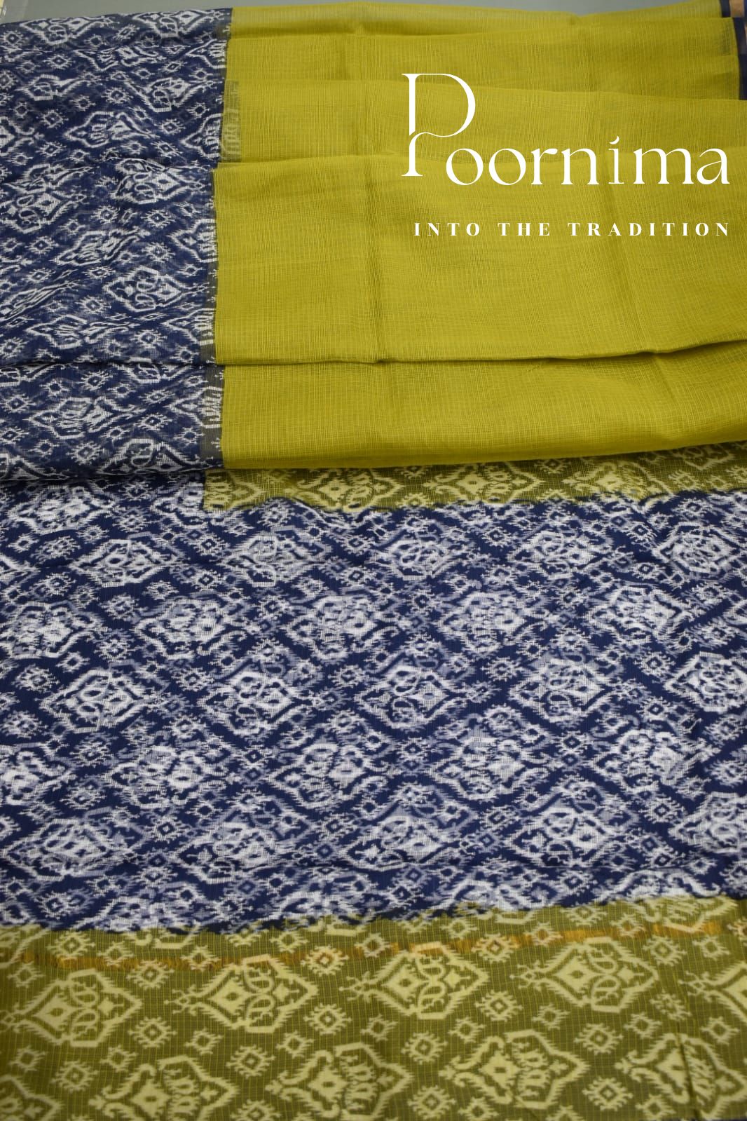 BLUE- JP KOTA SAREE WITH BLOUSE PIECE