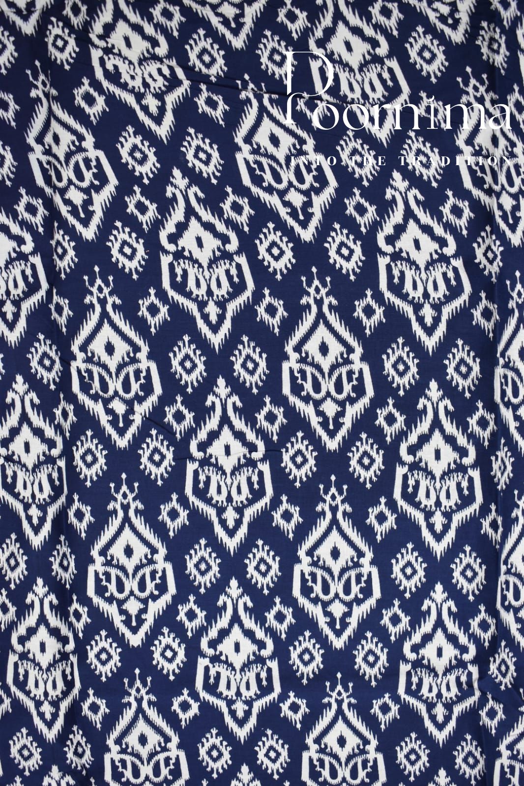 BLUE- JP KOTA SAREE WITH BLOUSE PIECE